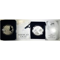 LOT OF 2 AMERICAN SILVER EAGLES: