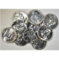 10 1959 BU FRANKLIN HALF DOLLARS