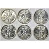 Image 1 : 6 1943 BU WALKING LIBERTY HALF DOLLARS
