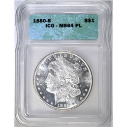1880-S MORGAN DOLLAR ICG MS-64 PL