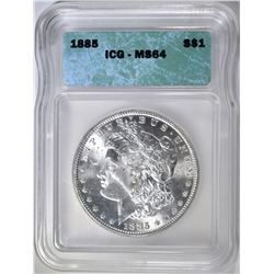 1885 MORGAN DOLLAR, ICG MS-64