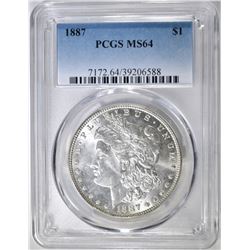 1887 MORGAN DOLLAR, PCGS MS-64