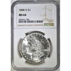1888-O MORGAN DOLLAR NGC MS-64