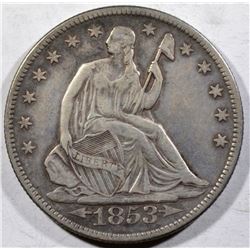 1853 SEATED LIBERTY HALF DOLLAR VF/XF