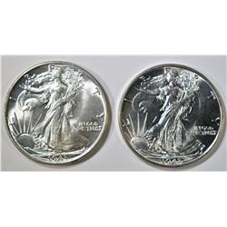 2-CH BU 1943 WALKING LIBERTY HALF DOLLARS