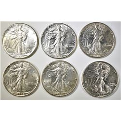 1941-46 CH AU WALKING LIBERTY HALF DOLLARS