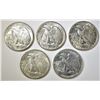 Image 2 : 5-CH AU WALKING LIBERTY HALF DOLLARS: