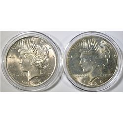 1922 & 24 CH BU PEACE DOLLARS