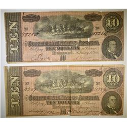 2-1864 $10 CONFEDERATE NOTES