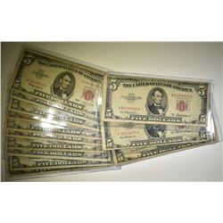 3-1953 & 10-1963 $5.00 RED SEAL NOTES