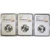 Image 1 : (3) 1964 WASHINGTON QTR NGC MS65