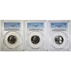 SMS QUARTER SET, ALL PCGS SP-67