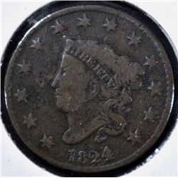 1824 LARGE CENT VG