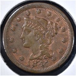 1847 LARGE CENT VF