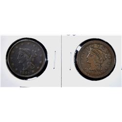 1842, & 56 LARGE CENTS VF