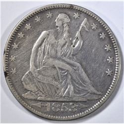 1853 SEATED LIBERTY HALF DOLLAR VF/XF