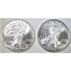 2-GEM BU 2008 AMERICAN SILVER EAGLES