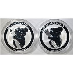 2-2020 ONE OUNCE SILVER AUSTRALIA KOALA COINS