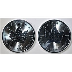 2-2017 CANADA ONE OUNCE SILVER MAPLE LEAF COINS