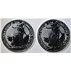 Image 1 : 2-2020 BRITISH ONE OUNCE SILVER BRITANNIA COINS