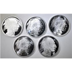5-2015 ONE OUNCE .999 SILVER BUFFALO/INDIAN ROUNDS