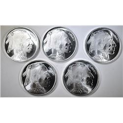 5-2016 ONE OUNCE .999 SILVER BUFFALO/INDIAN ROUNDS