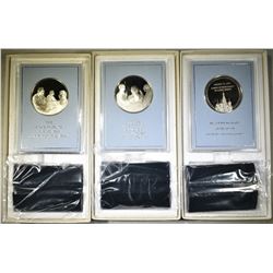 3-FRANKLIN MINT STERLING SILVER MEDALS