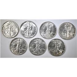 1939, 41, 42, 43, 44, 45 & 46 CH AU WALKING HALVES