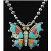 Image 1 : Zuni Inlay Butterfly Necklace - "B"