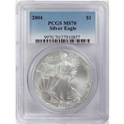 2004 $1 American Silver Eagle Coin PCGS MS70