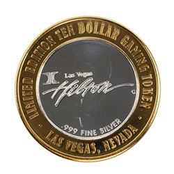 .999 Silver Hilton Las Vegas, Nevada $10 Casino Limited Edition Gaming Token