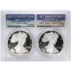 1986-S & 2016-W $1 Proof American Silver Eagle Coin Set PCGS PR69DCAM