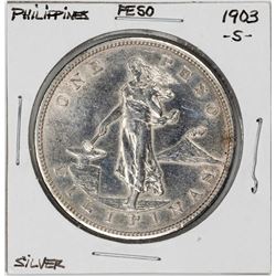 1903-S Philippines One Peso Silver Coin