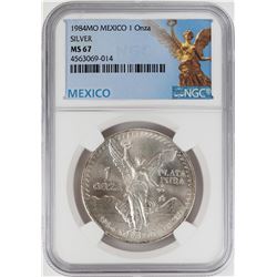 1984Mo Mexico 1 Onza Libertad Silver Coin NGC MS67