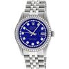 Image 1 : Rolex Men's Stainless Steel Blue String Diamond 36MM Datejust Wristwatch