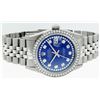 Image 3 : Rolex Men's Stainless Steel Blue String Diamond 36MM Datejust Wristwatch