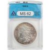 Image 1 : 1890 $1 Morgan Silver Dollar Coin ANACS MS62