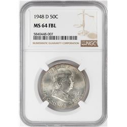 1948-D Franklin Half Dollar Coin NGC MS64FBL