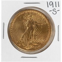 1911-S $20 St. Gaudens Double Eagle Gold Coin