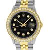 Image 1 : Rolex Mens Two Tone 18K Black 1.9 ctw Diamond Datejust Wristwatch