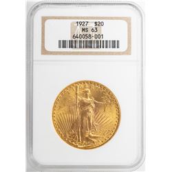 1927 $20 St. Gaudens Double Eagle Gold Coin NGC MS63