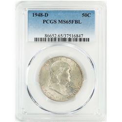 1948-D Franklin Half Dollar Coin PCGS MS65FBL