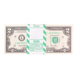 Pack of (100) Consecutive 2013 $2 Federal Reserve STAR Notes San Francisco