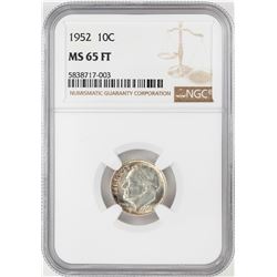1952 Roosevelt Dime Coin NGC MS65FT