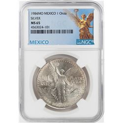 1984Mo Mexico 1 Onza Libertad Silver Coin NGC MS65