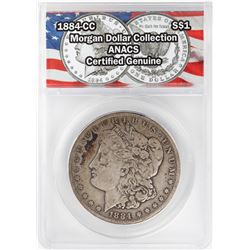 1884-CC $1 Morgan Silver Dollar Coin ANACS Certified Genuine