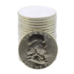 Roll of (20) Brilliant Uncirculated 1963 Franklin Half Dollar Coins