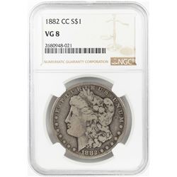 1882-CC $1 Morgan Silver Dollar Coin NGC VG8