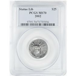 2002 $25 American Platinum Eagle Coin PCGS MS70