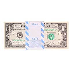 Pack of (100) Consecutive 2013 $1 Federal Reserve STAR Notes Cleveland